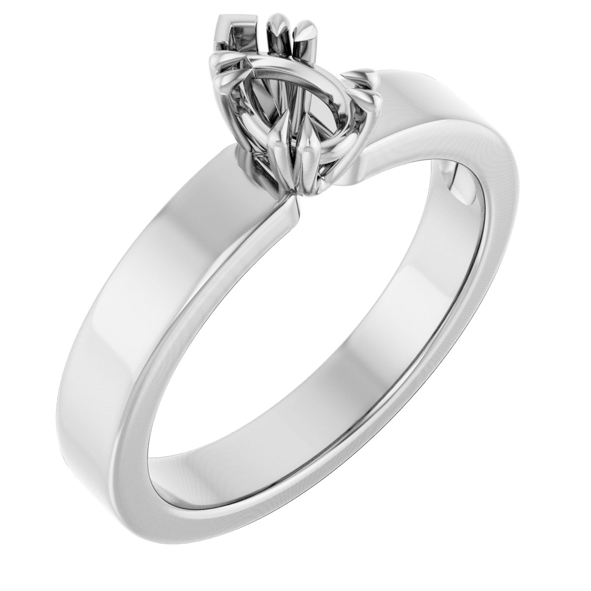 Double Claw-Prong Solitaire Engagement Ring