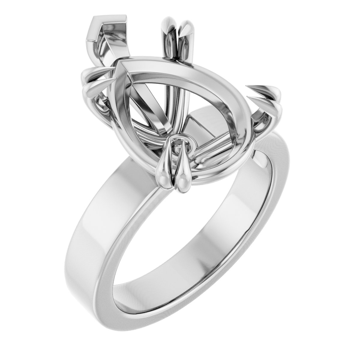 Double Claw-Prong Solitaire Engagement Ring