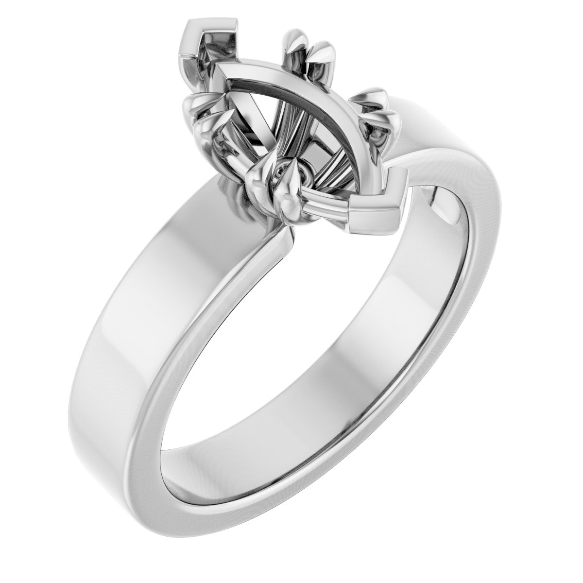Double Claw-Prong Solitaire Engagement Ring