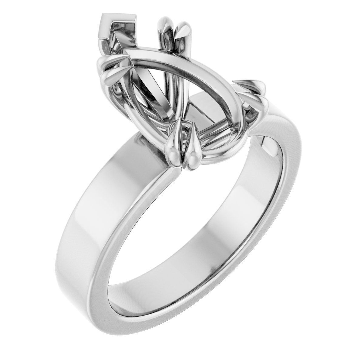 Double Claw-Prong Solitaire Engagement Ring