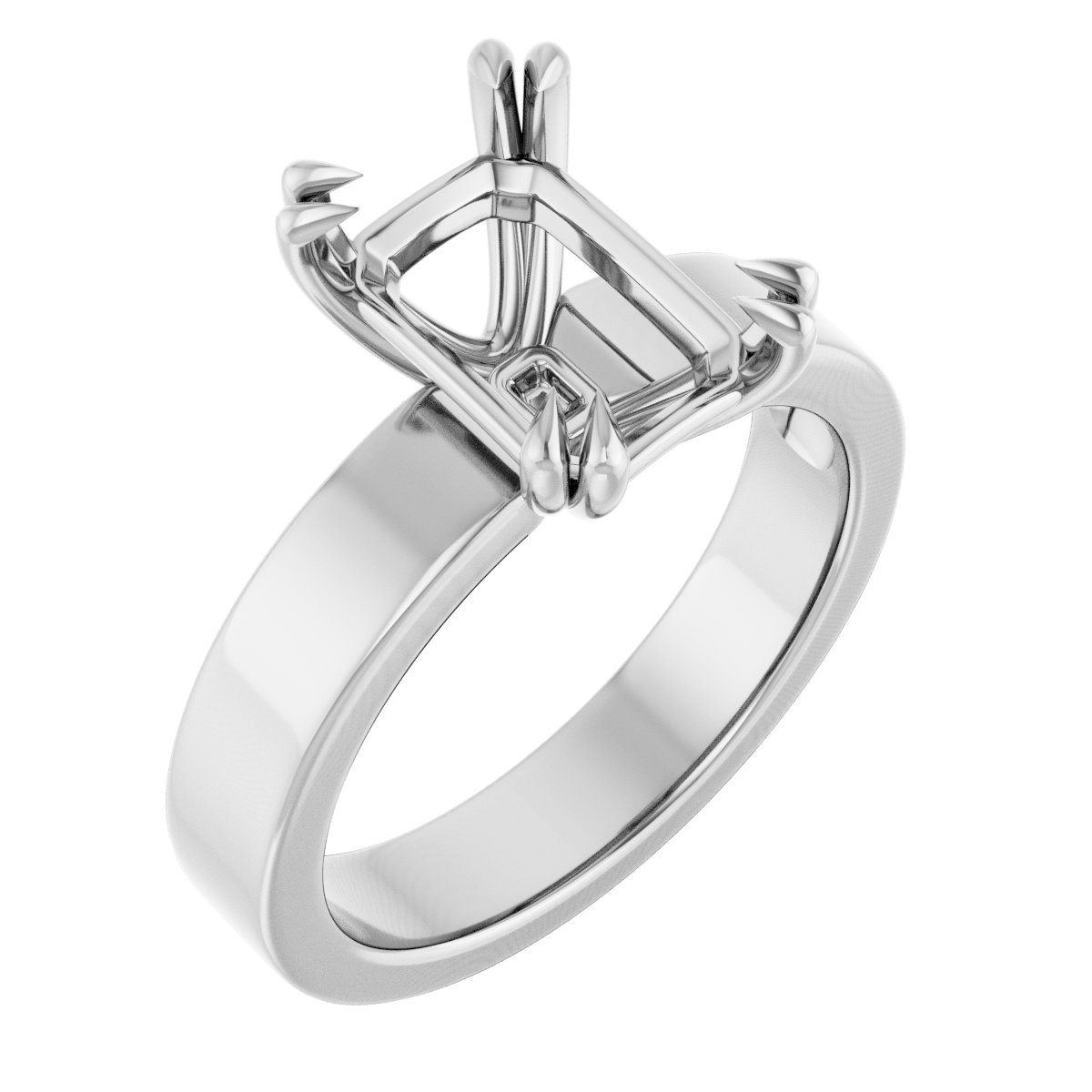 Double Claw-Prong Solitaire Engagement Ring