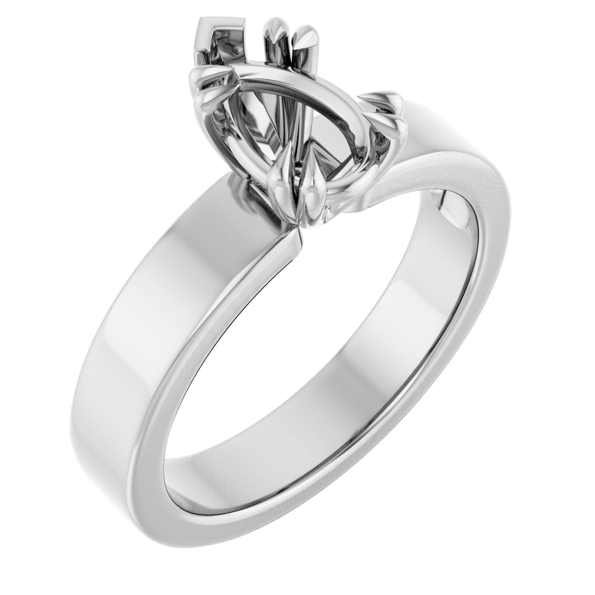 Double Claw-Prong Solitaire Engagement Ring