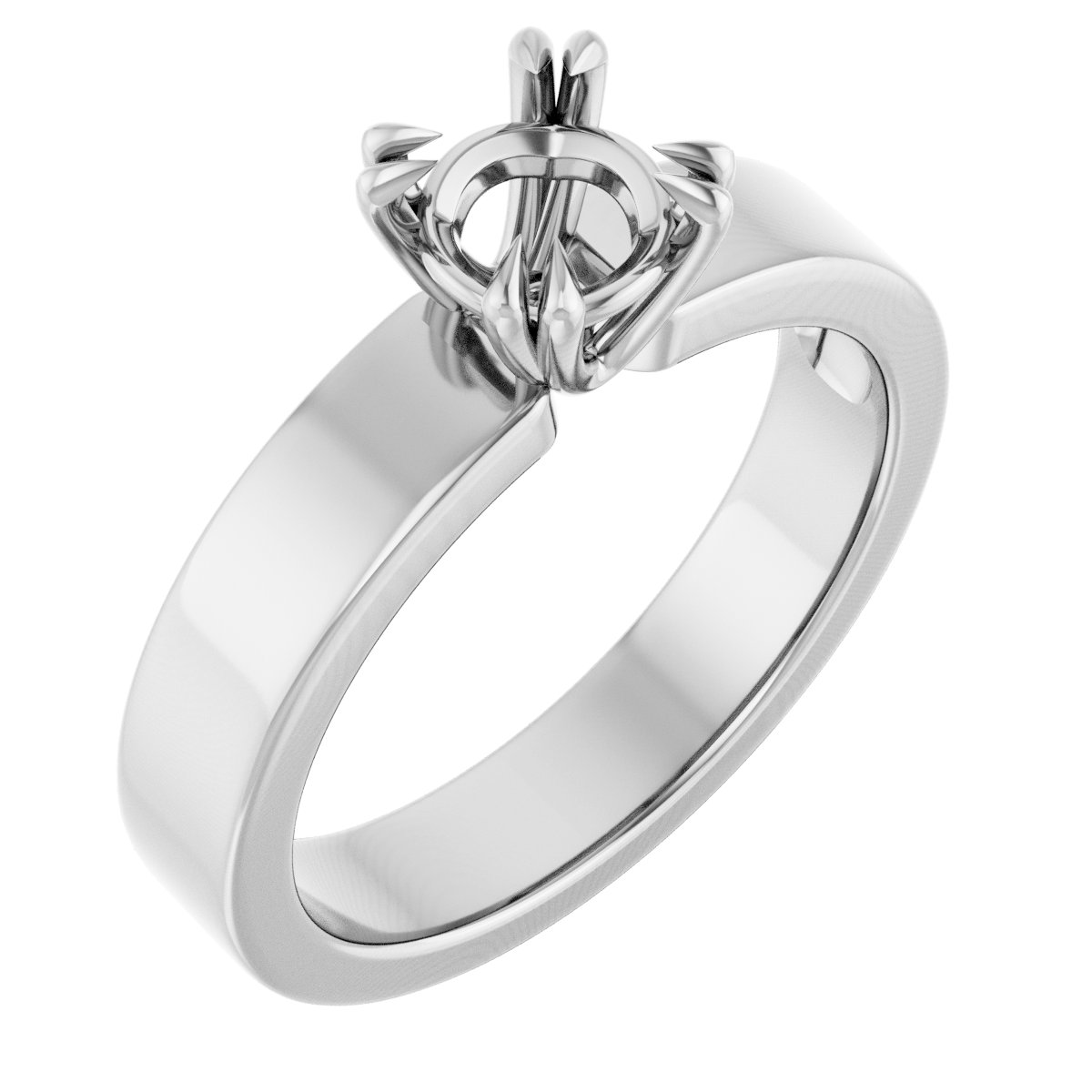 Double Claw-Prong Solitaire Engagement Ring