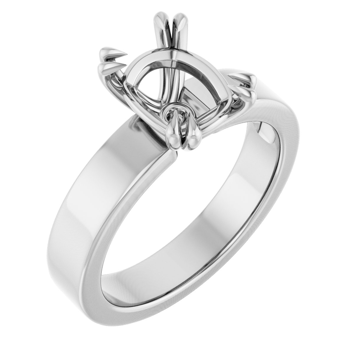 Double Claw-Prong Solitaire Engagement Ring
