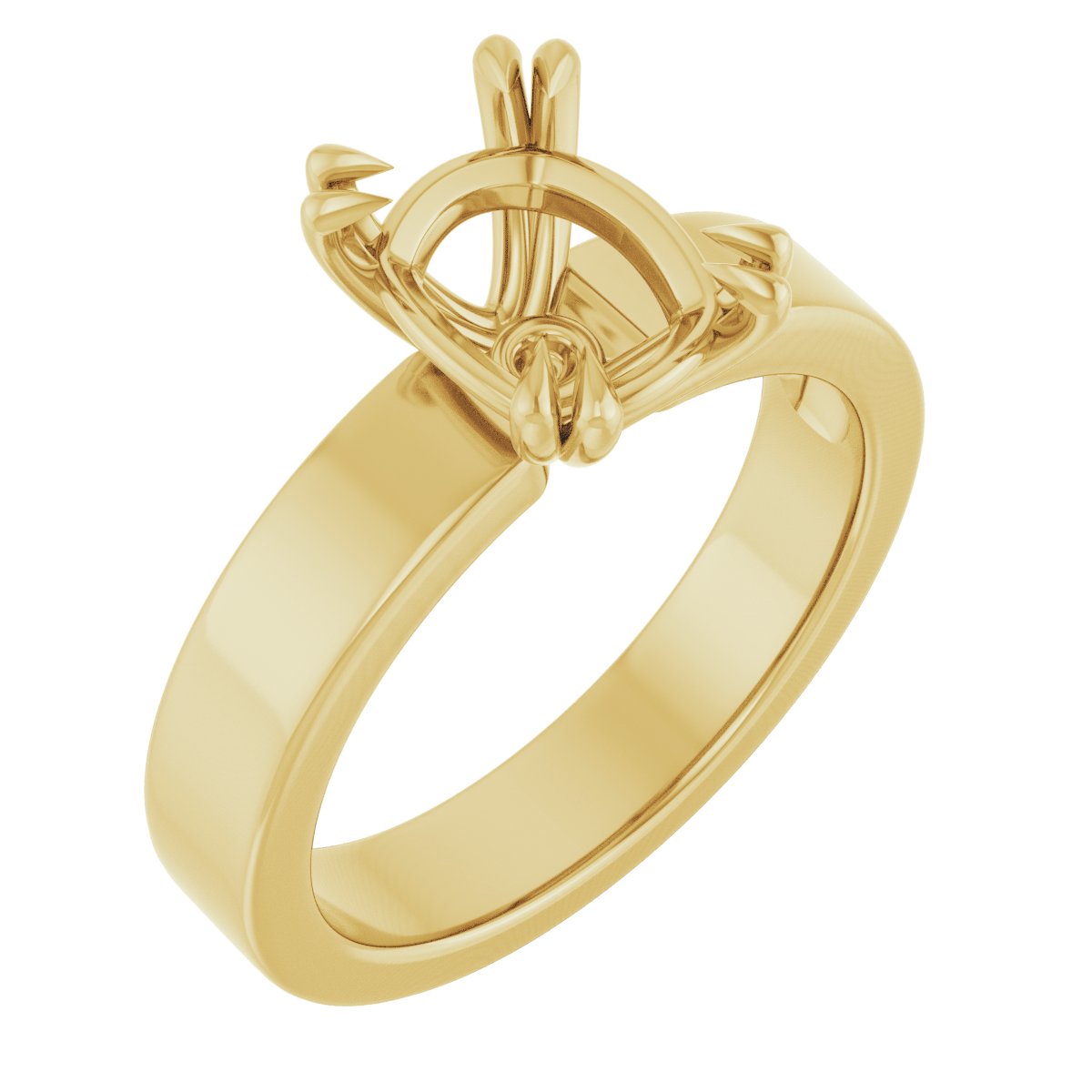 Double Claw-Prong Solitaire Engagement Ring