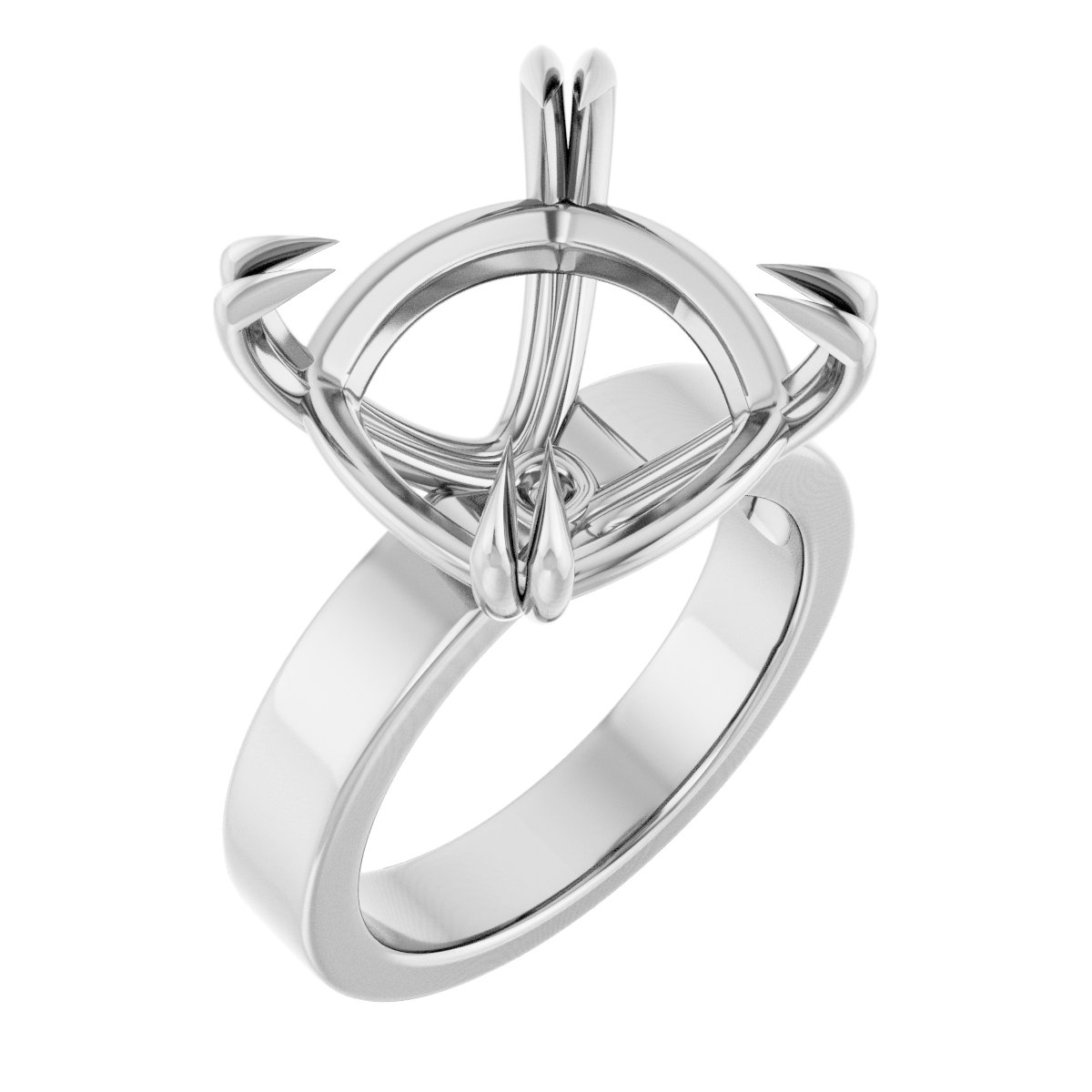Double Claw-Prong Solitaire Engagement Ring