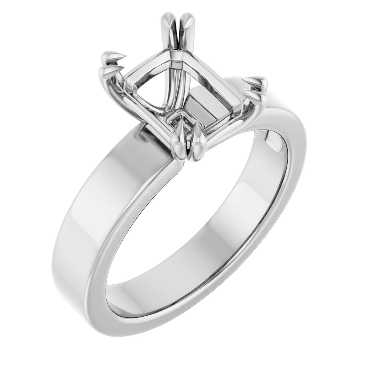 Double Claw-Prong Solitaire Engagement Ring