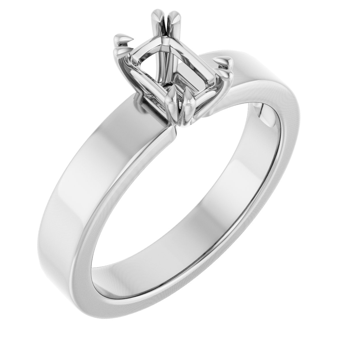 Double Claw-Prong Solitaire Engagement Ring