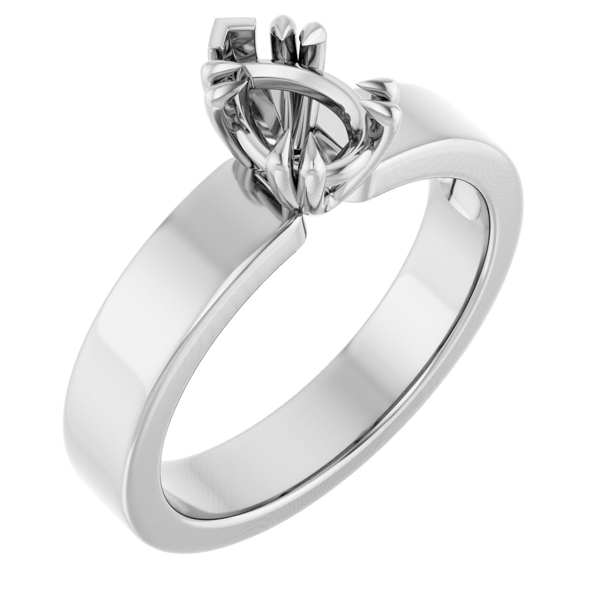 Double Claw-Prong Solitaire Engagement Ring