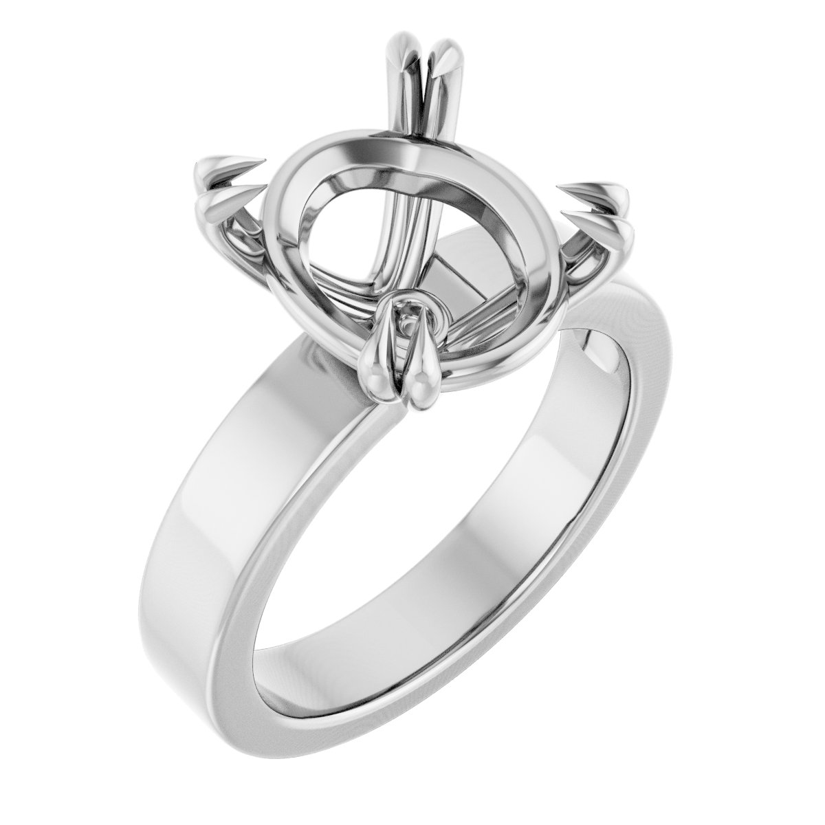 Double Claw-Prong Solitaire Engagement Ring