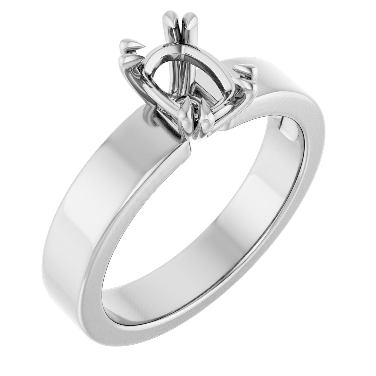 Double Claw-Prong Solitaire Engagement Ring
