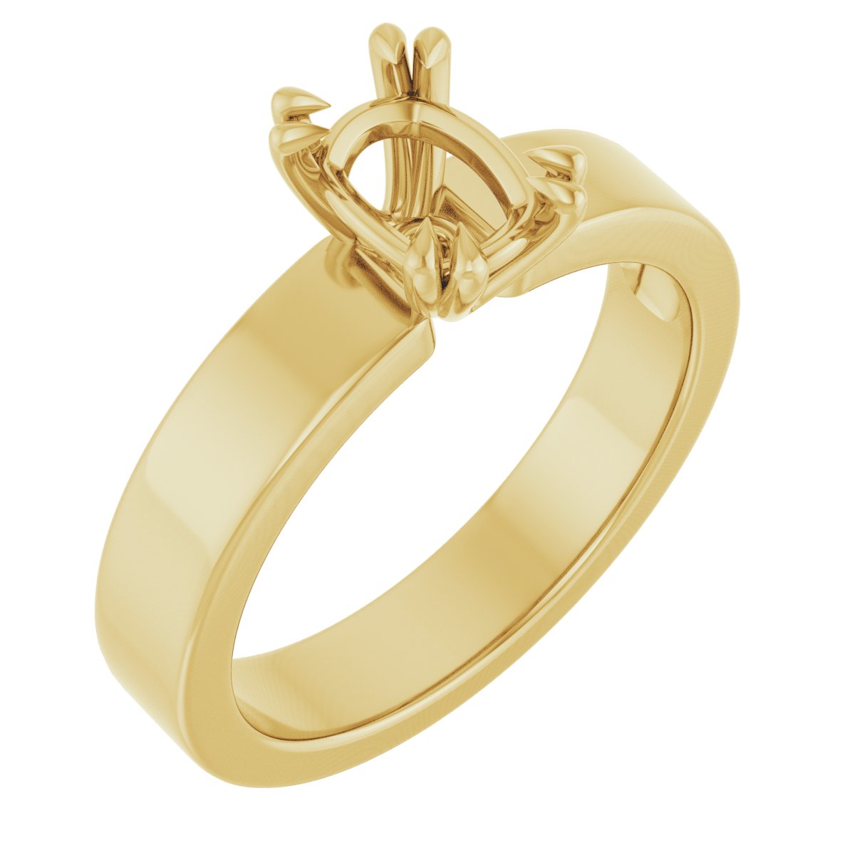 Double Claw-Prong Solitaire Engagement Ring