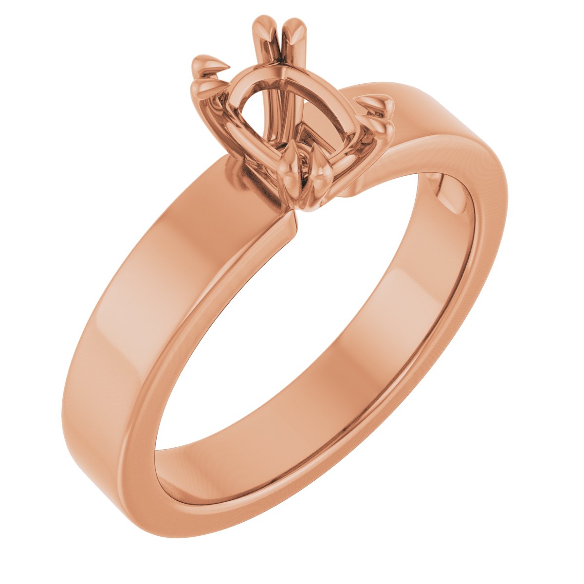 Double Claw-Prong Solitaire Engagement Ring