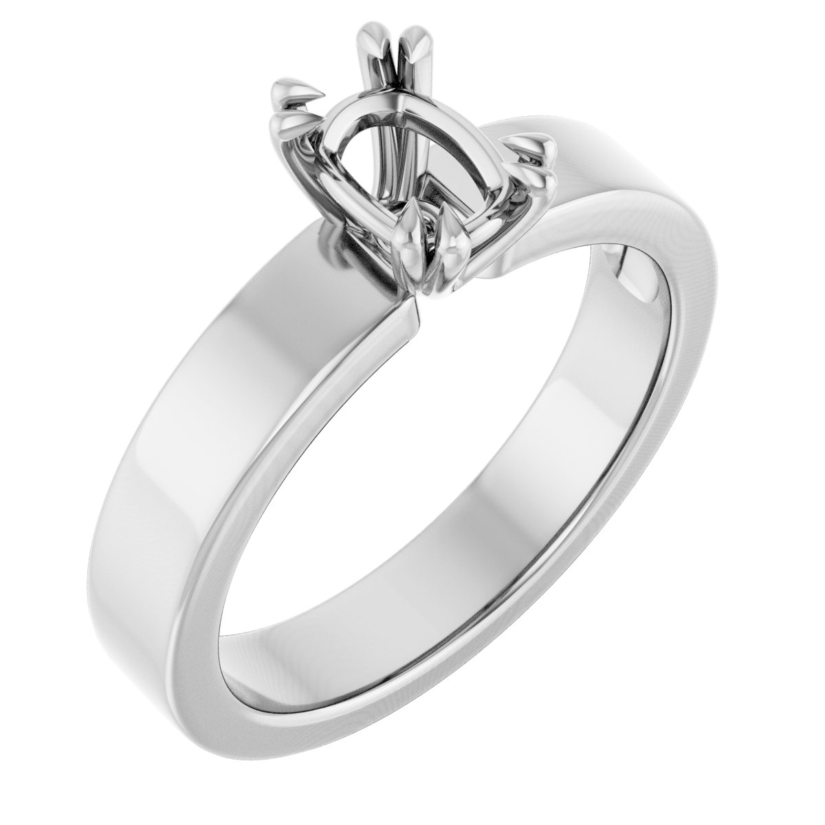 Double Claw-Prong Solitaire Engagement Ring