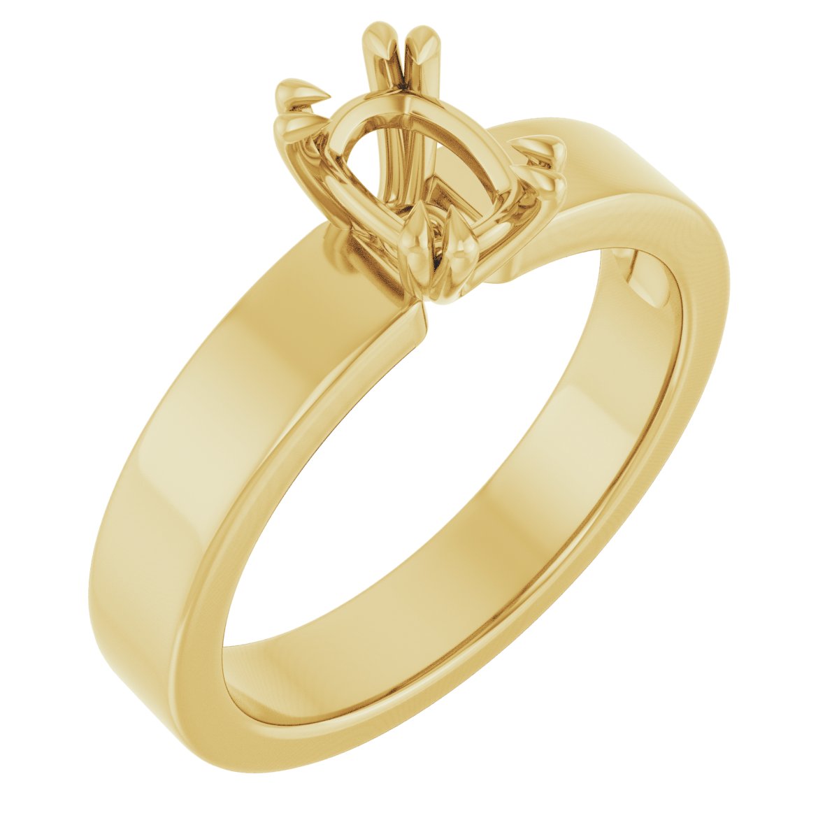 Double Claw-Prong Solitaire Engagement Ring
