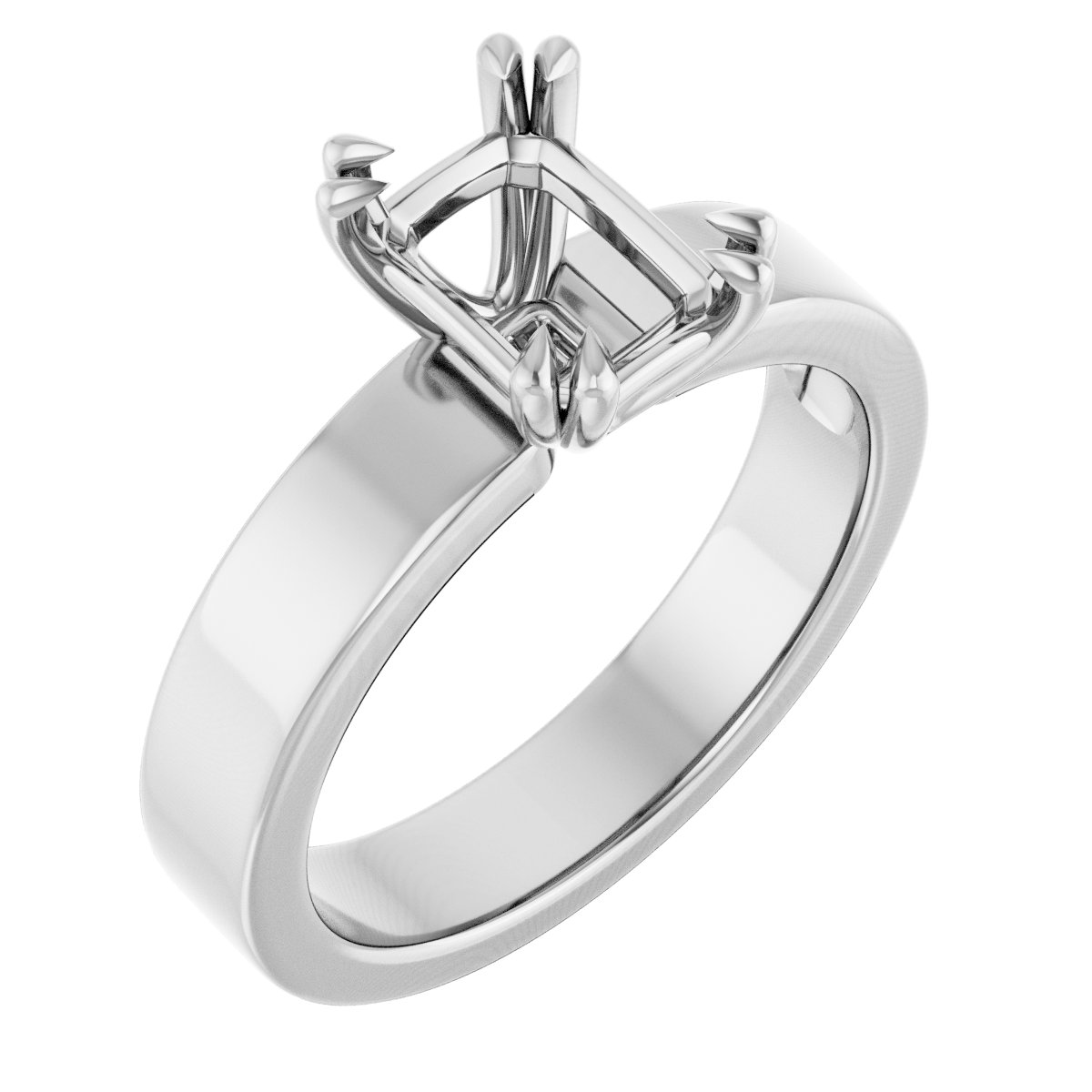 Double Claw-Prong Solitaire Engagement Ring