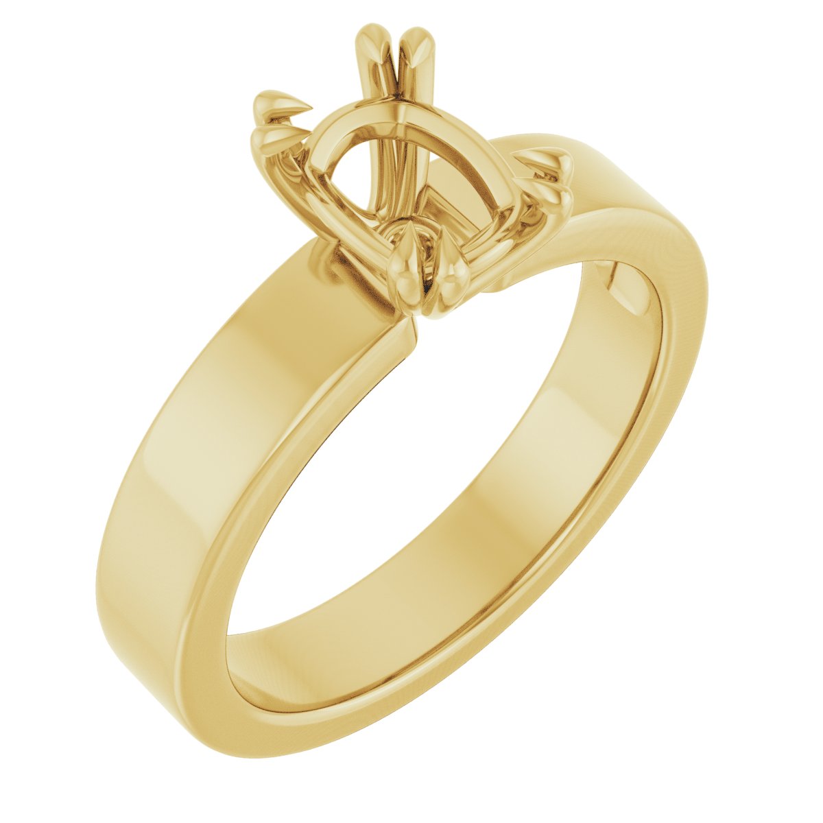 Double Claw-Prong Solitaire Engagement Ring