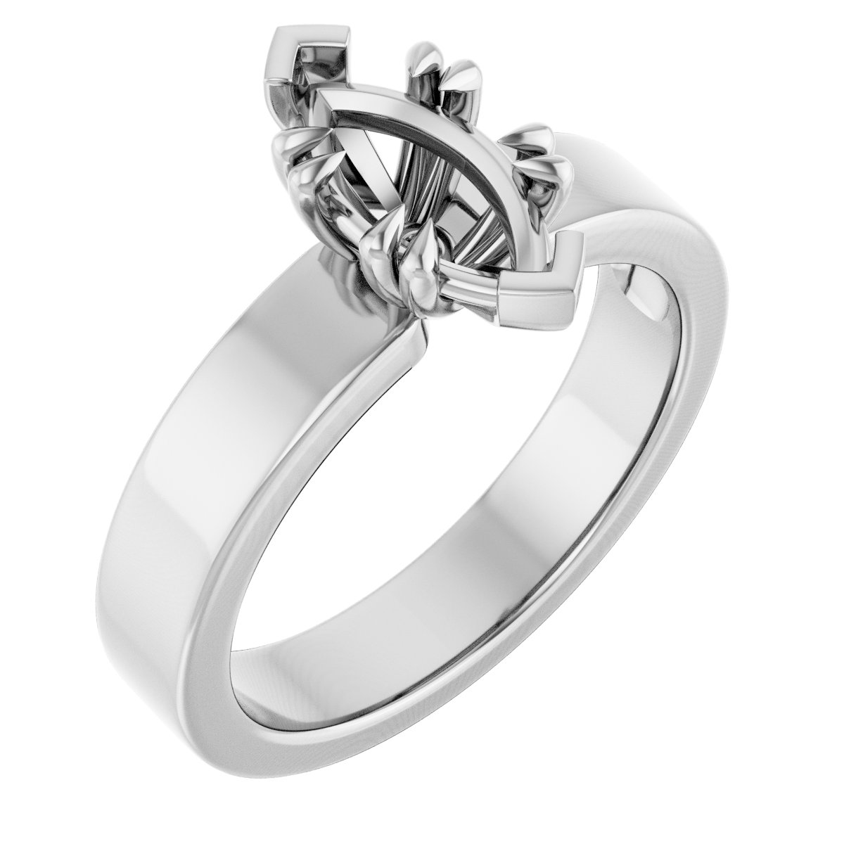Double Claw-Prong Solitaire Engagement Ring