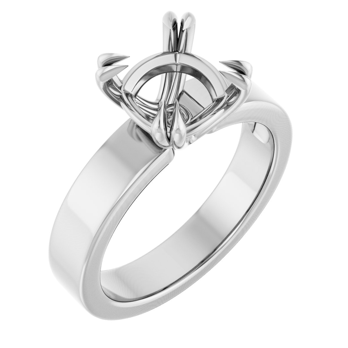 Double Claw-Prong Solitaire Engagement Ring