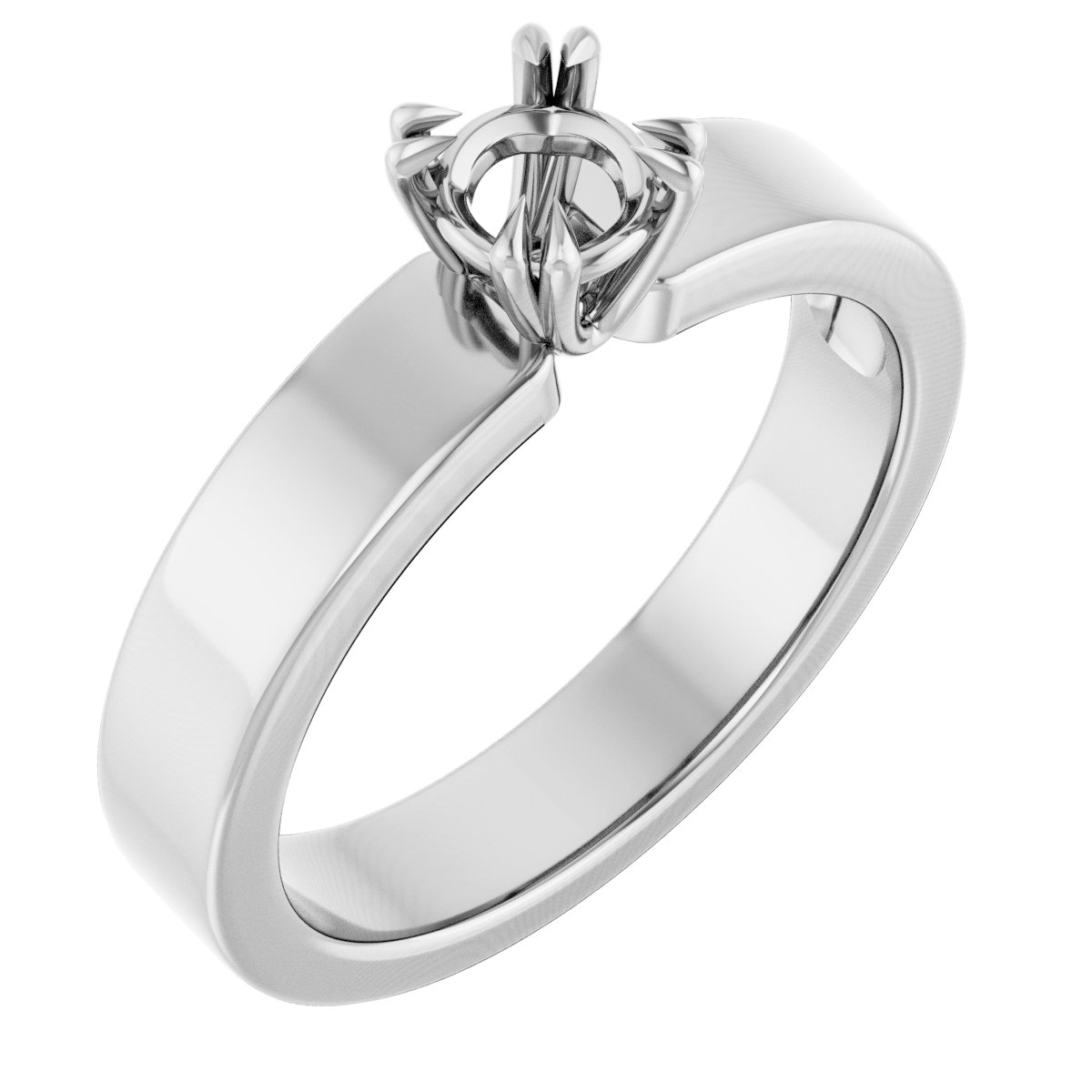 Double Claw-Prong Solitaire Engagement Ring