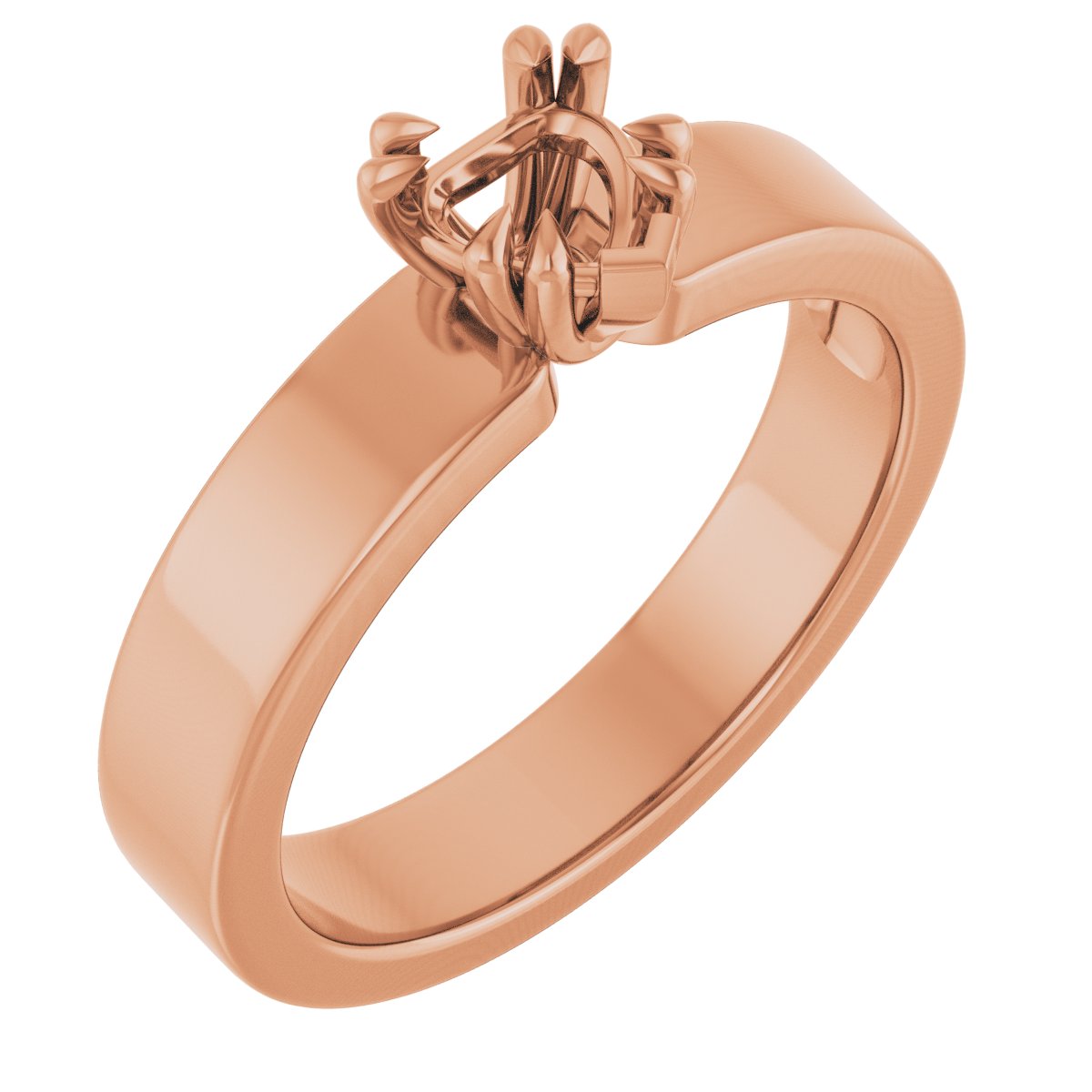 Double Claw-Prong Solitaire Engagement Ring
