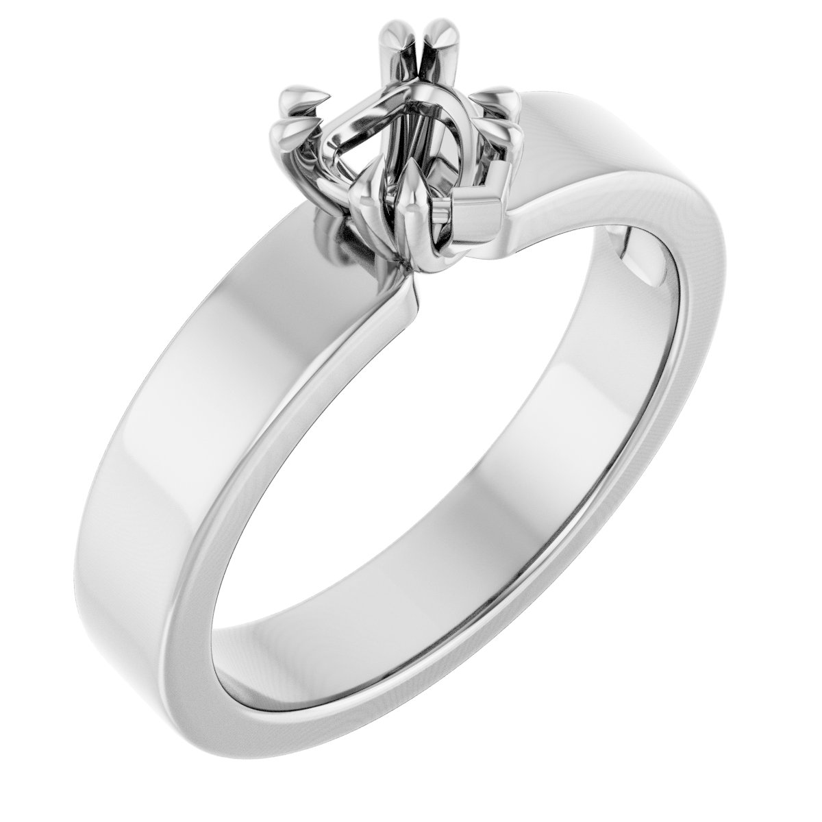 Double Claw-Prong Solitaire Engagement Ring