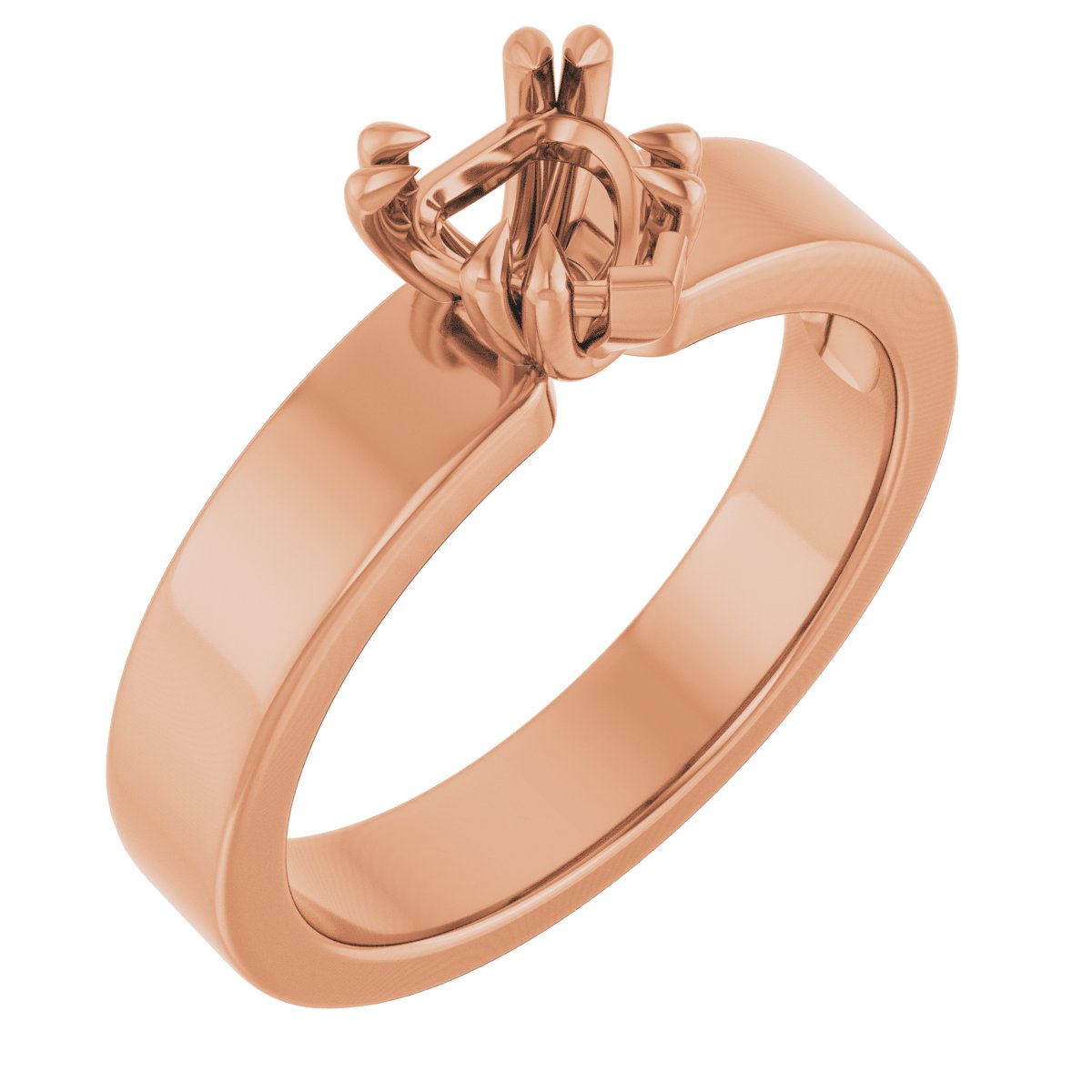 Double Claw-Prong Solitaire Engagement Ring
