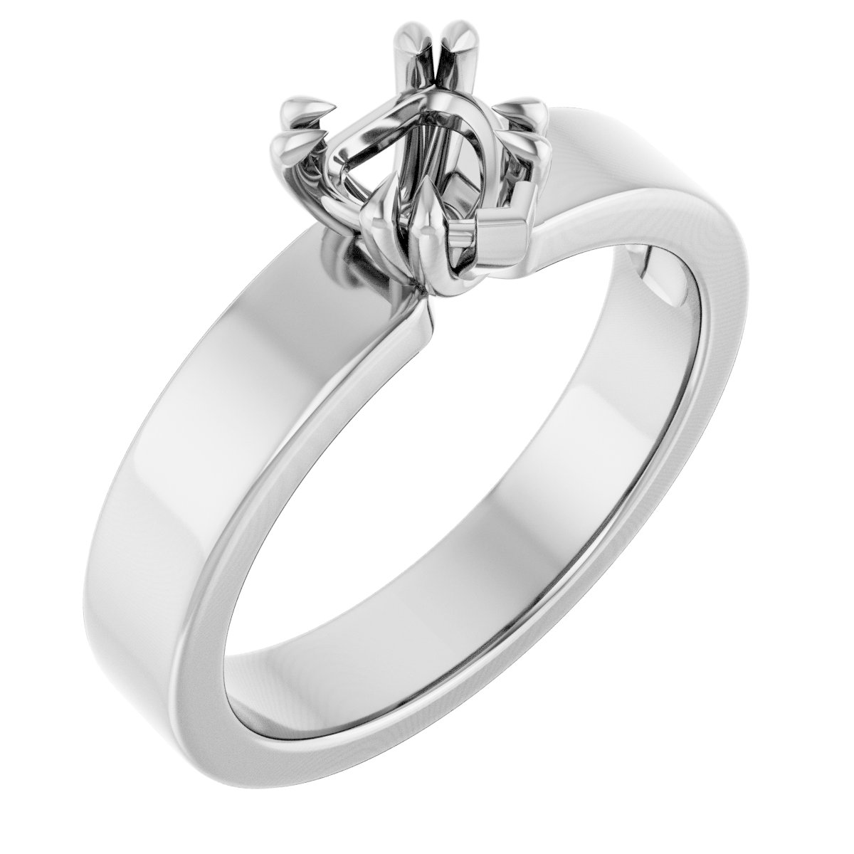 Double Claw-Prong Solitaire Engagement Ring