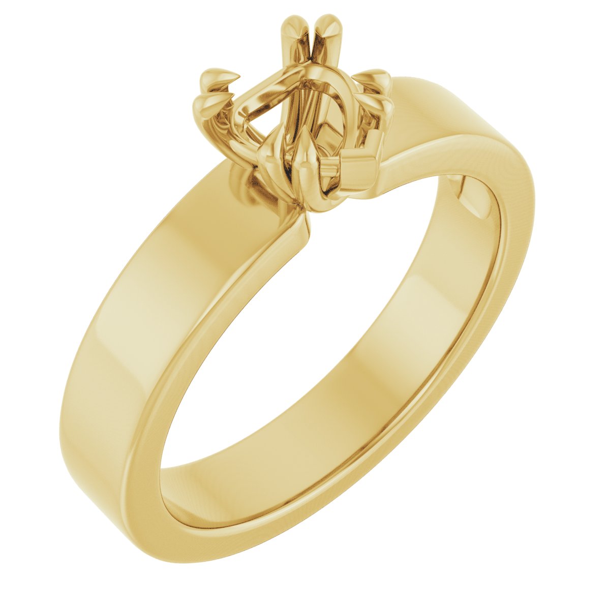 Double Claw-Prong Solitaire Engagement Ring