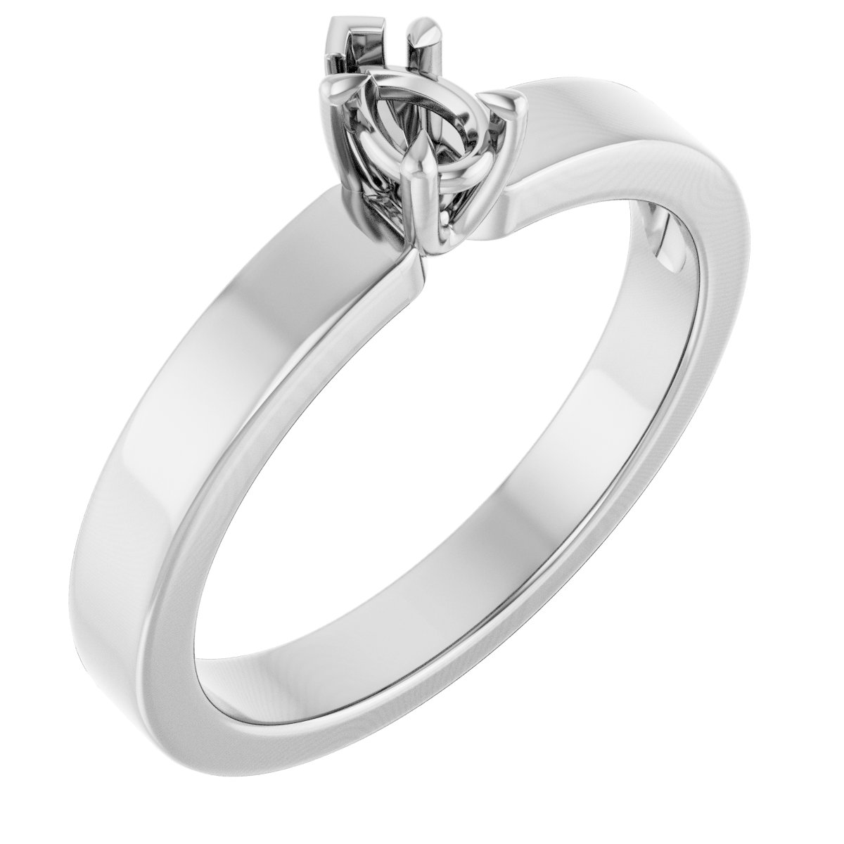 Double Claw-Prong Solitaire Engagement Ring