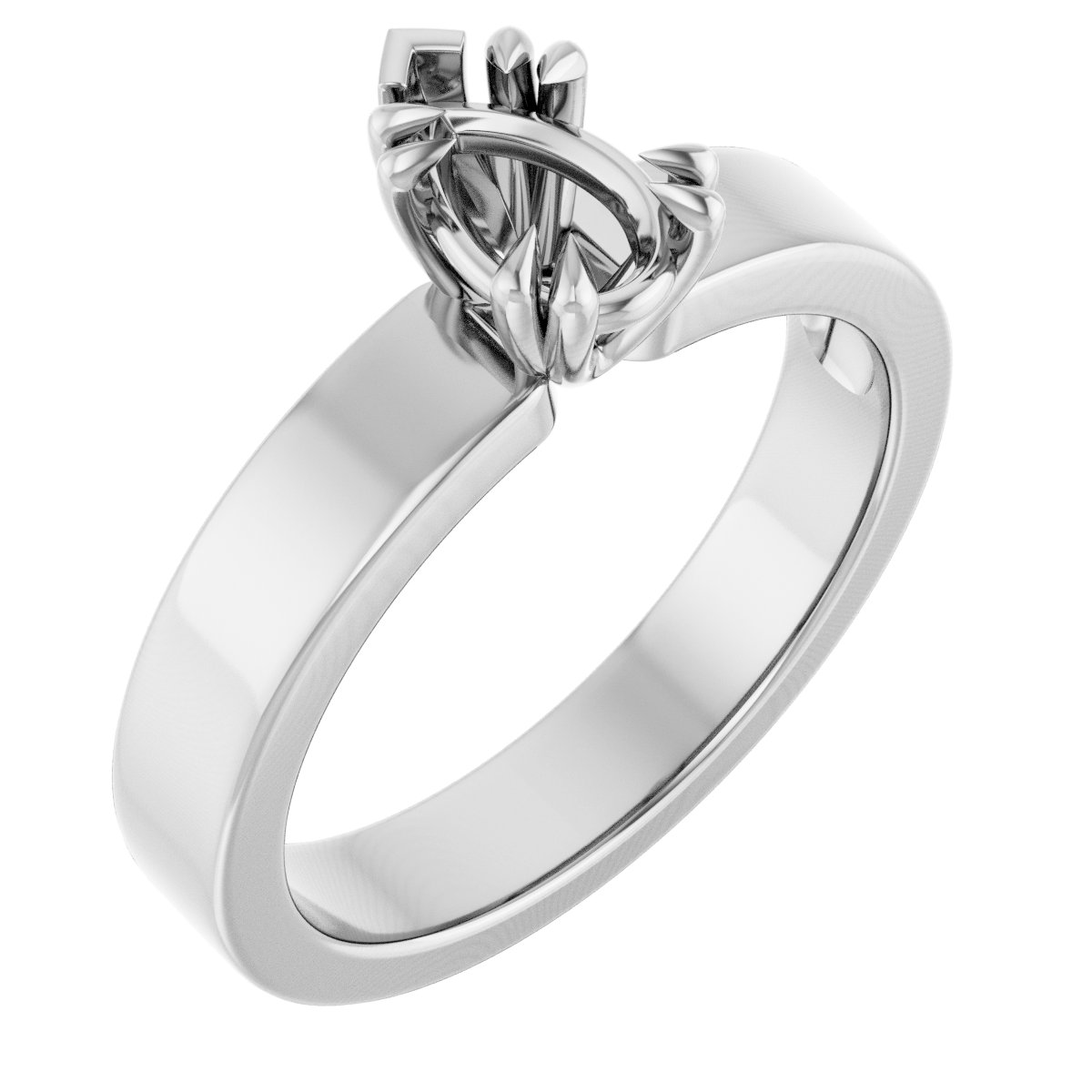 Double Claw-Prong Solitaire Engagement Ring