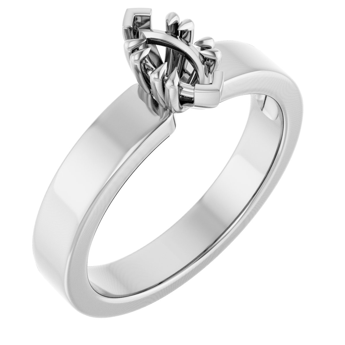 Double Claw-Prong Solitaire Engagement Ring