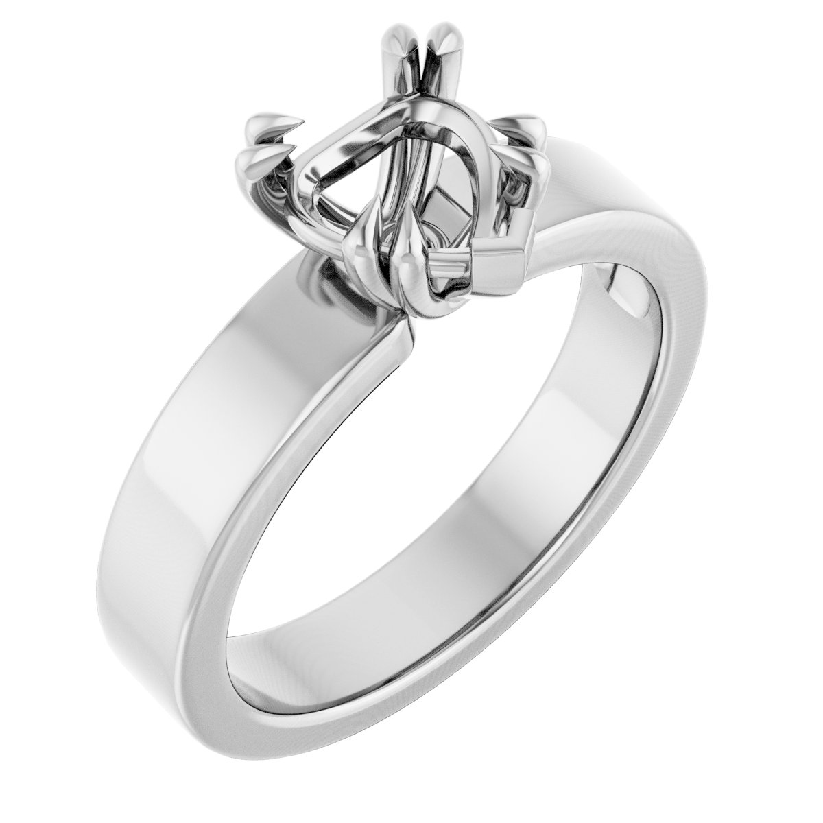 Double Claw-Prong Solitaire Engagement Ring