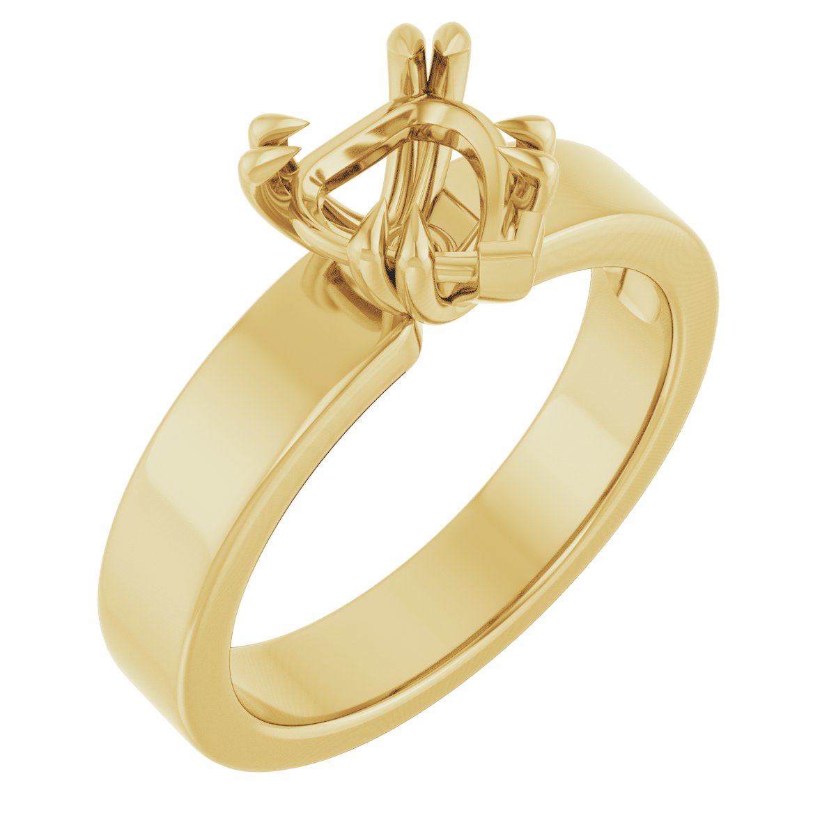 Double Claw-Prong Solitaire Engagement Ring