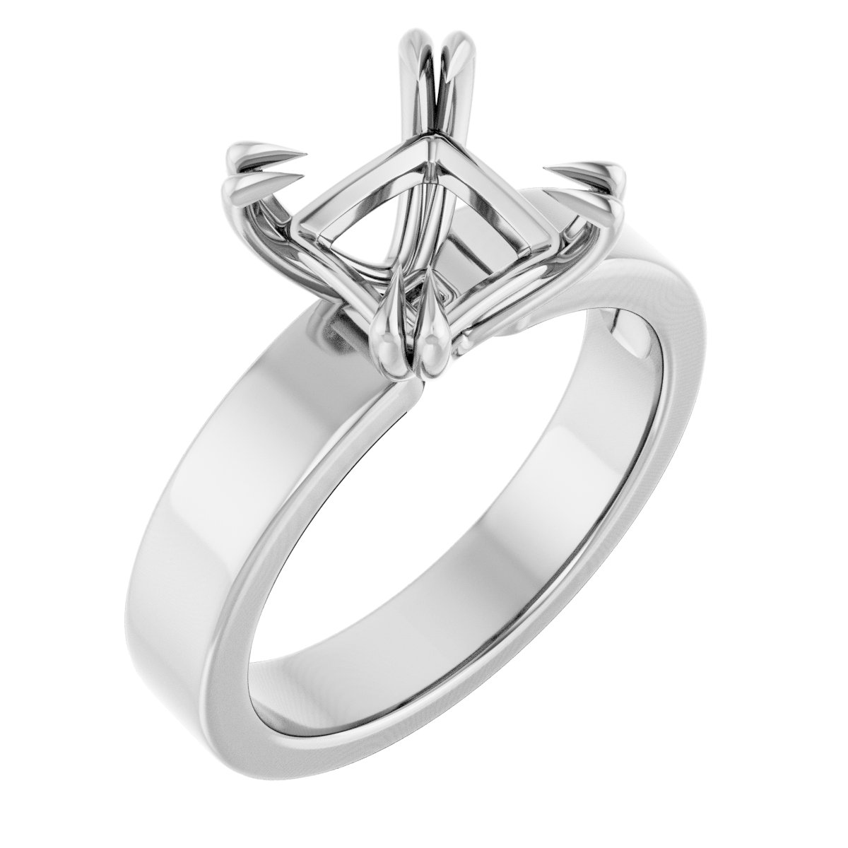 Double Claw-Prong Solitaire Engagement Ring