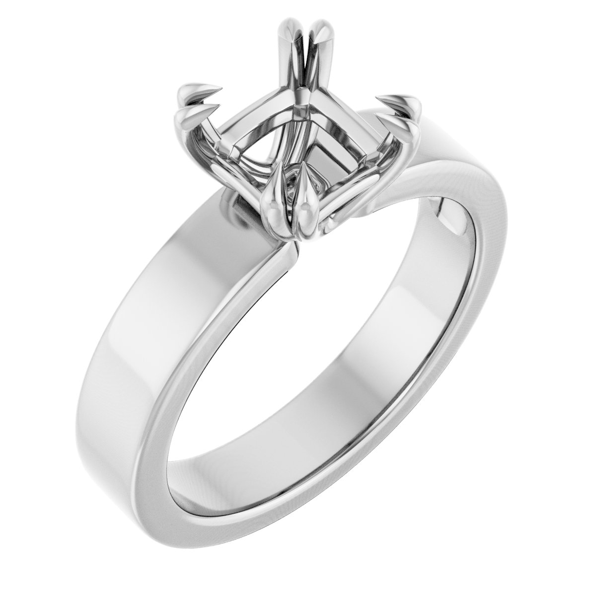 Double Claw-Prong Solitaire Engagement Ring