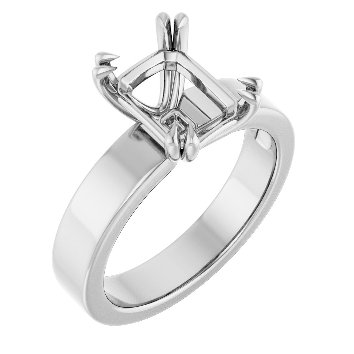 Double Claw-Prong Solitaire Engagement Ring