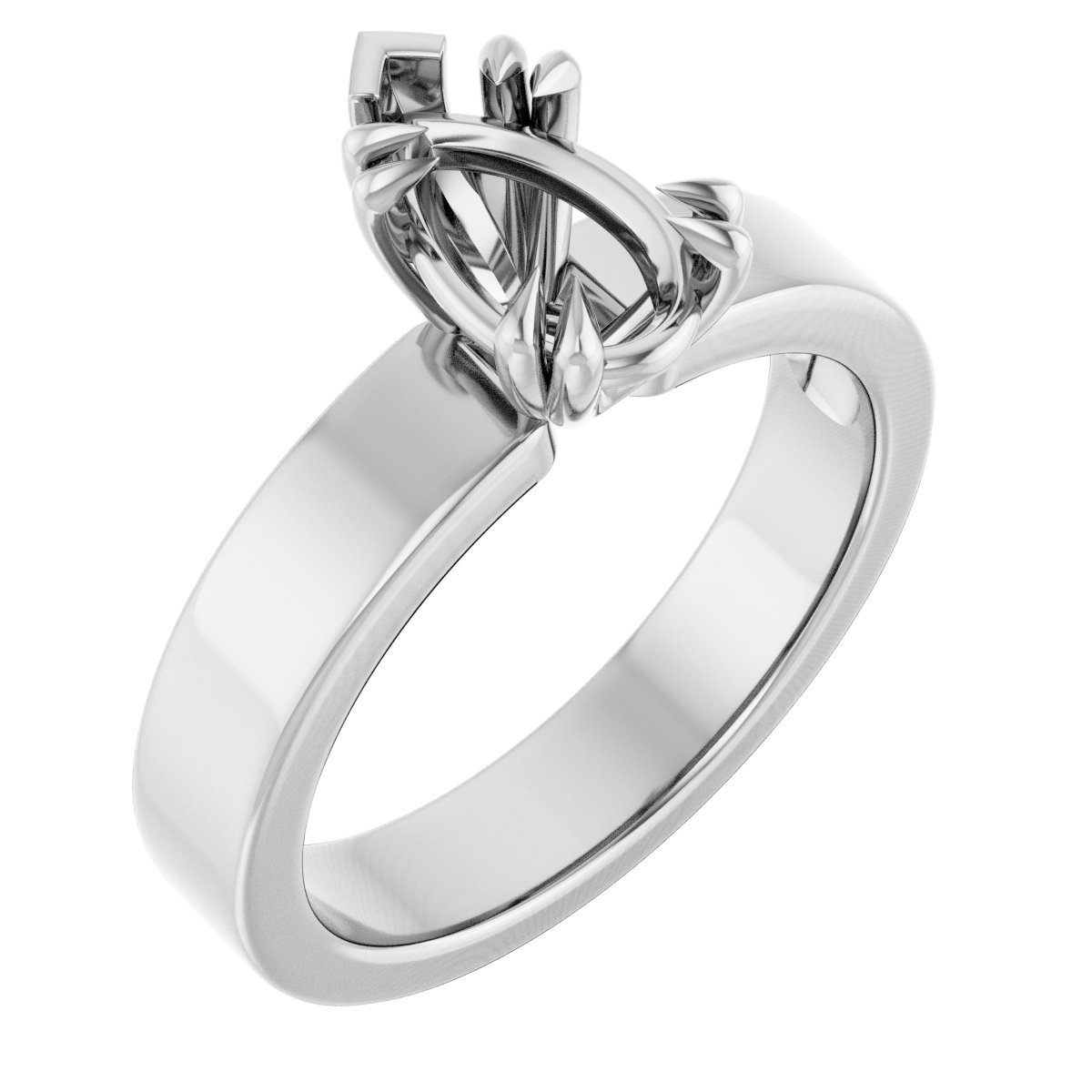 Double Claw-Prong Solitaire Engagement Ring