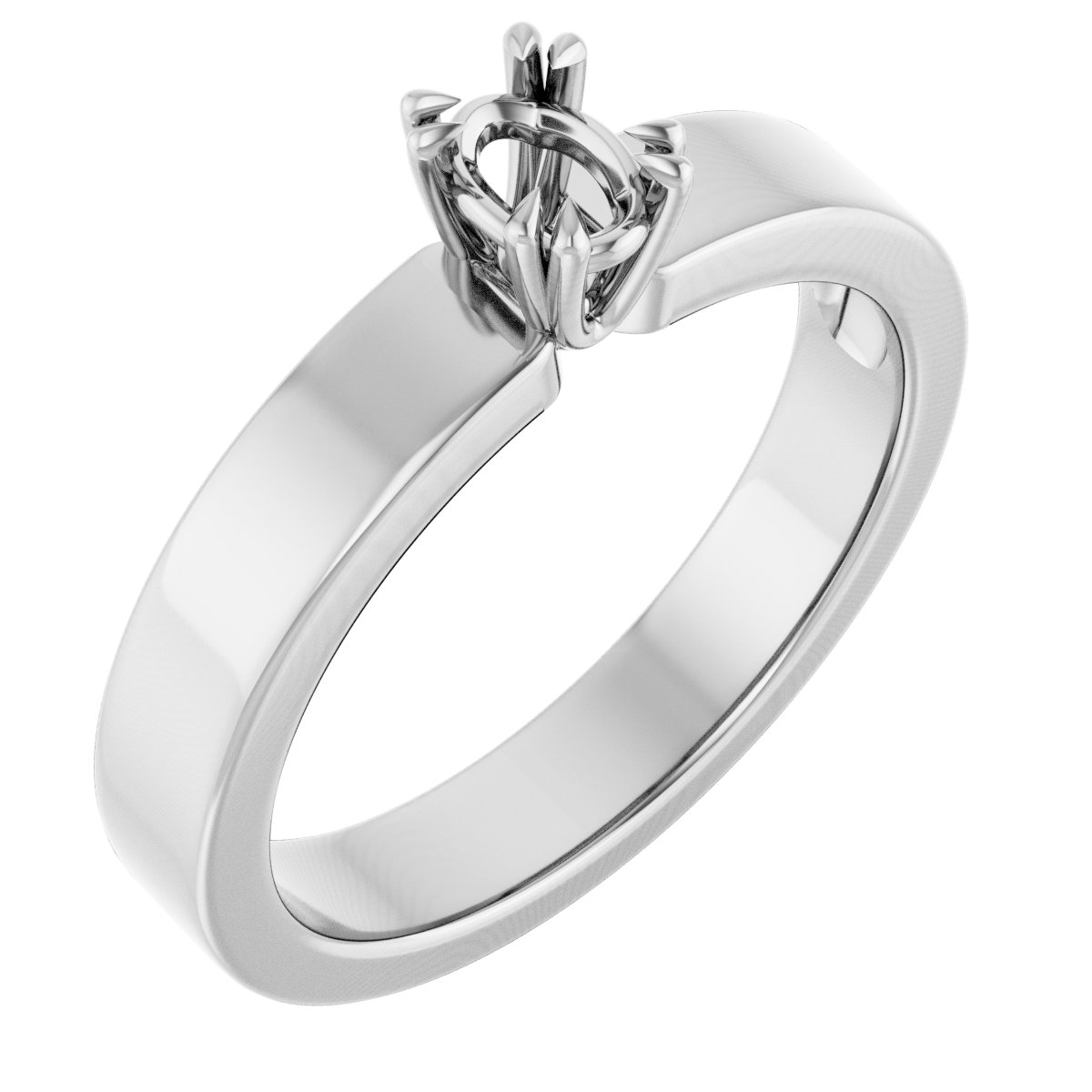 Double Claw-Prong Solitaire Engagement Ring