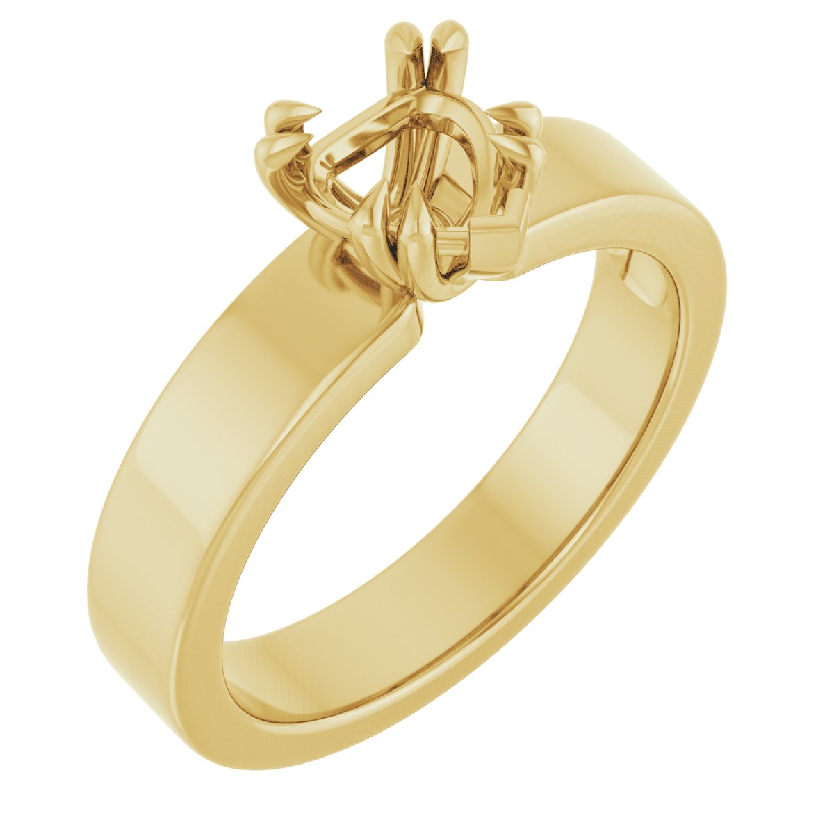 Double Claw-Prong Solitaire Engagement Ring