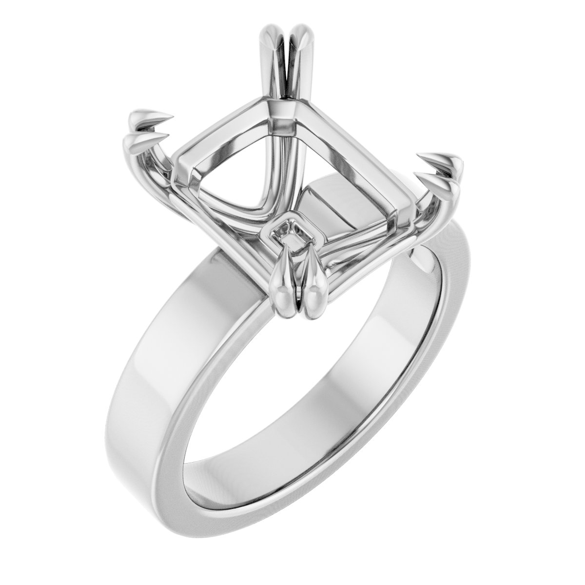 Double Claw-Prong Solitaire Engagement Ring