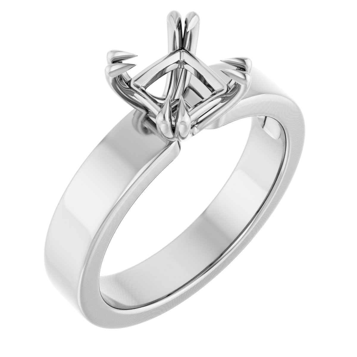 Double Claw-Prong Solitaire Engagement Ring