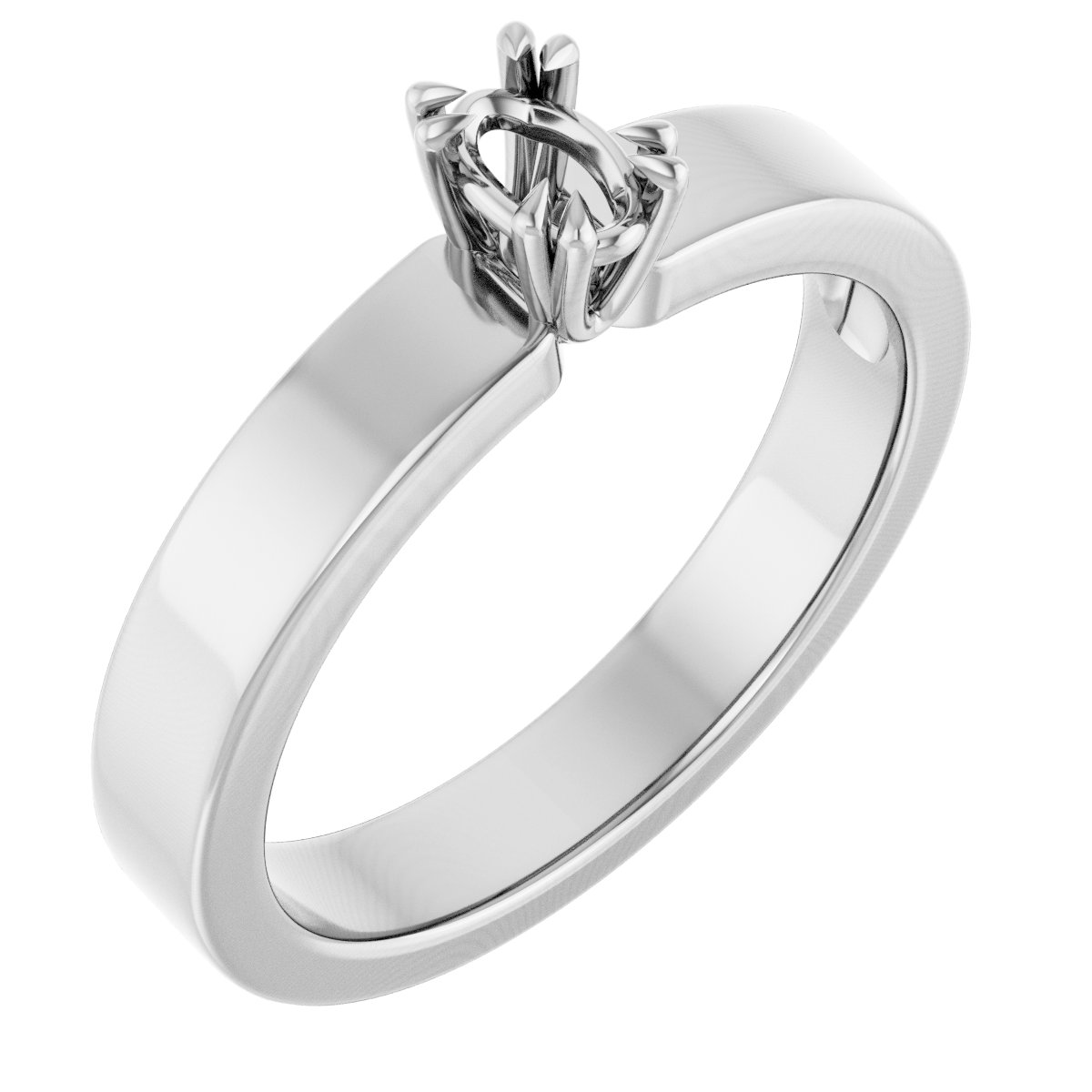 Double Claw-Prong Solitaire Engagement Ring