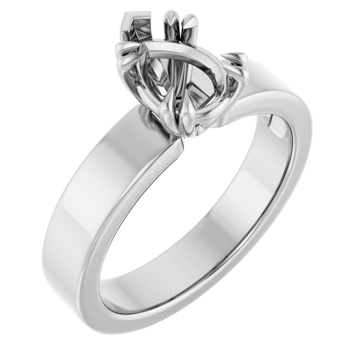 Double Claw-Prong Solitaire Engagement Ring