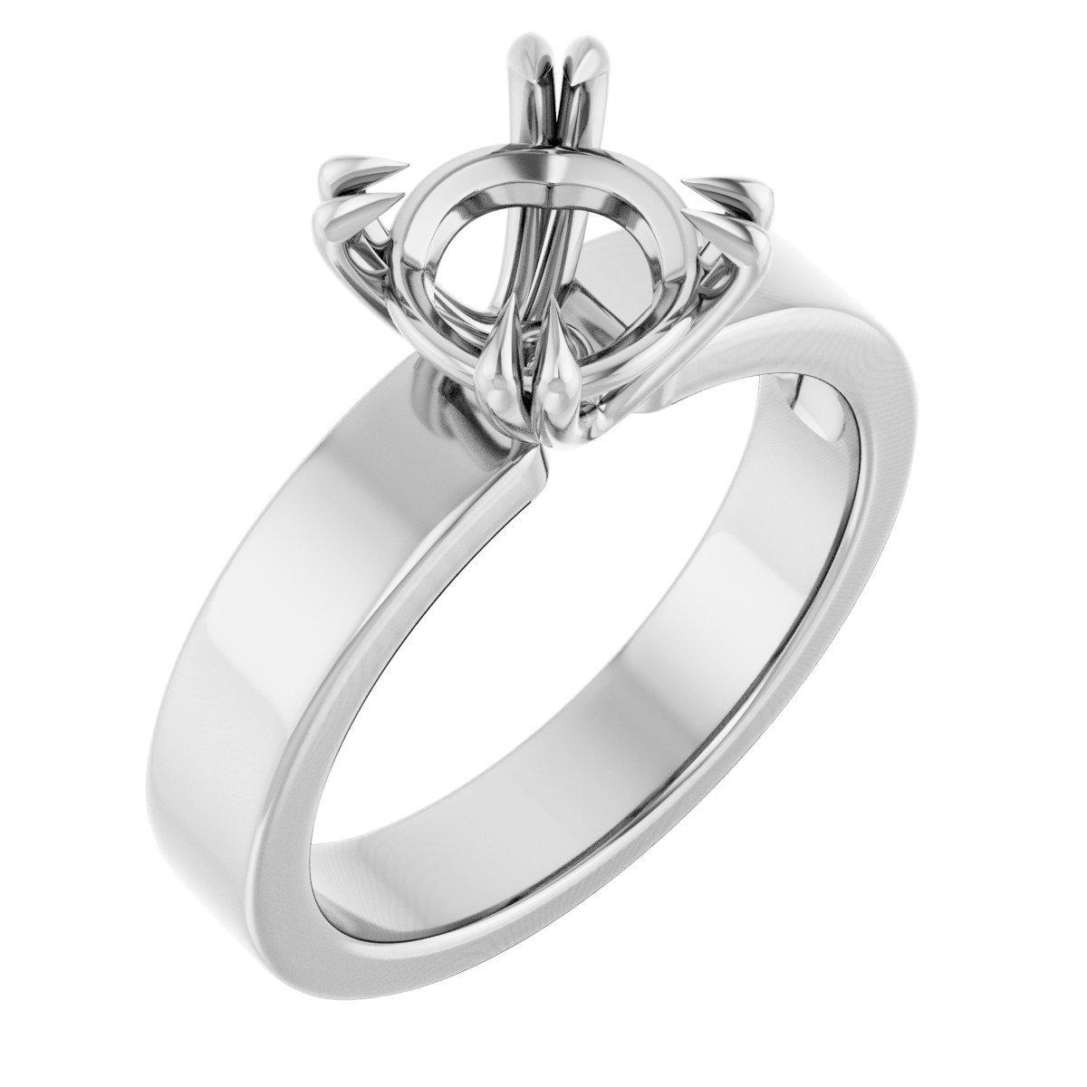 Double Claw-Prong Solitaire Engagement Ring