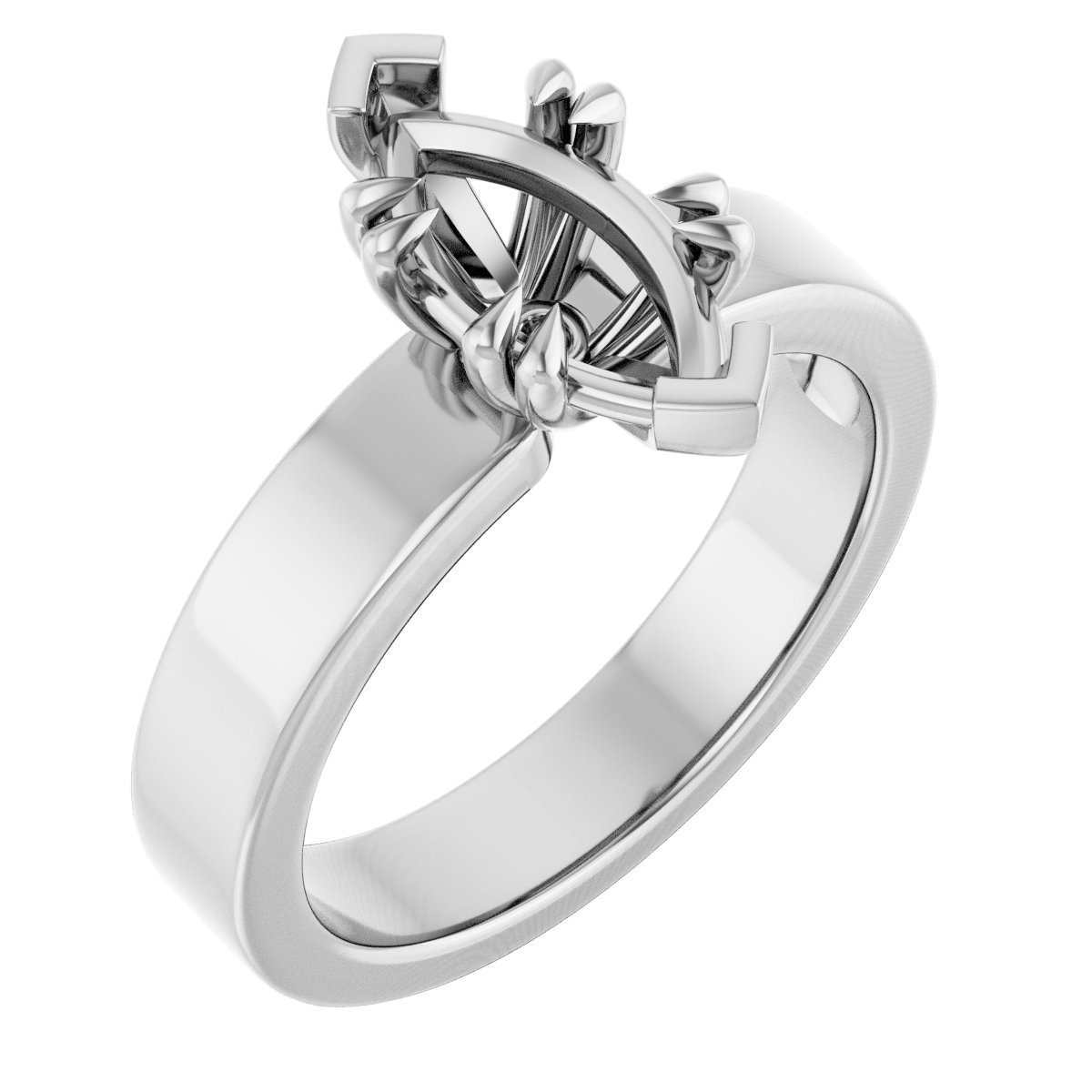 Double Claw-Prong Solitaire Engagement Ring