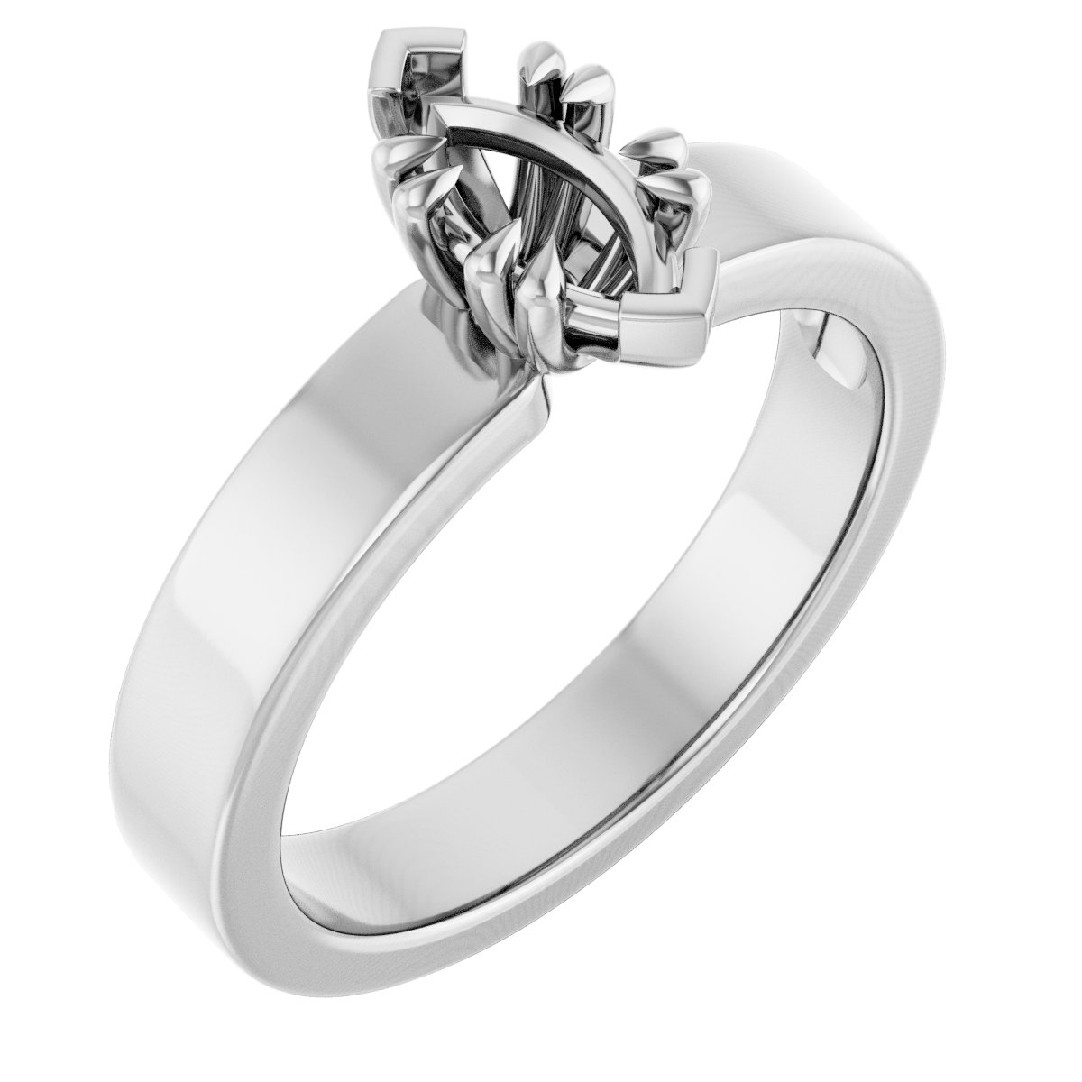 Double Claw-Prong Solitaire Engagement Ring