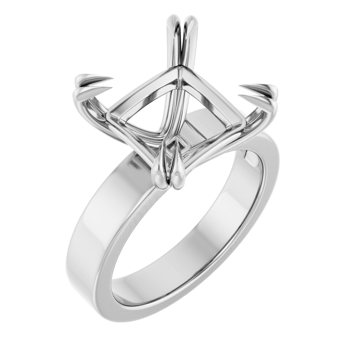 Double Claw-Prong Solitaire Engagement Ring