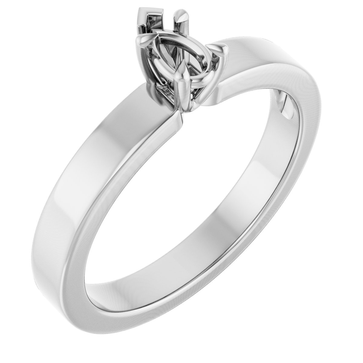 Double Claw-Prong Solitaire Engagement Ring