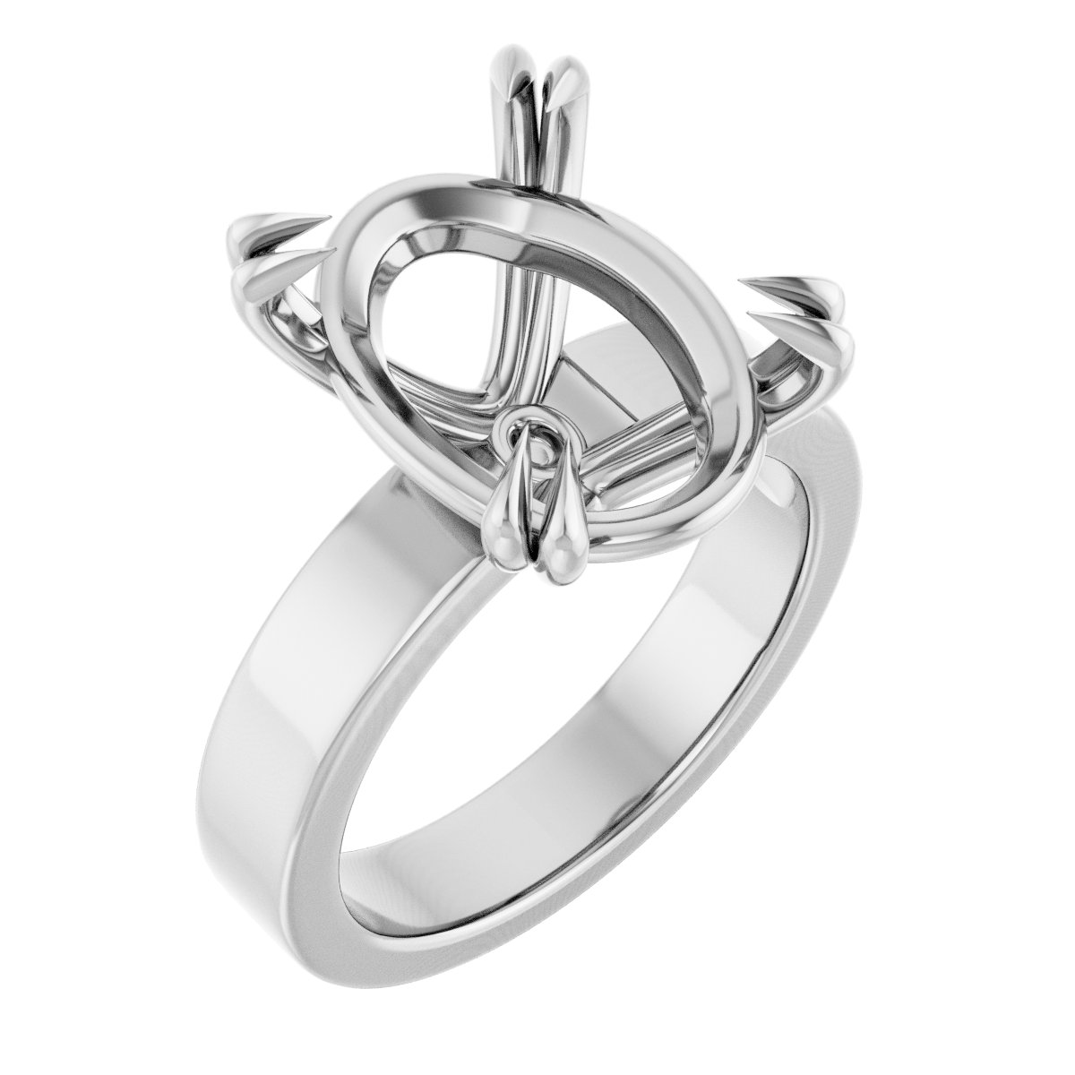 Double Claw-Prong Solitaire Engagement Ring